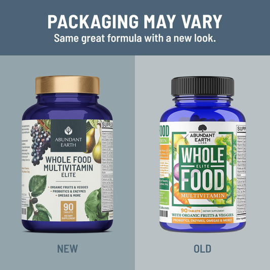 Comparación de empaques multivitaminas Abundant Earth