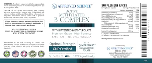 Complejo B metilado con folato y betaína.