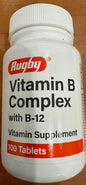 Tabletas de complejo de vitamina B con B-12 Rugby