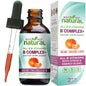 Gotas líquidas suplemento vitamina b complejo orgánico naranja