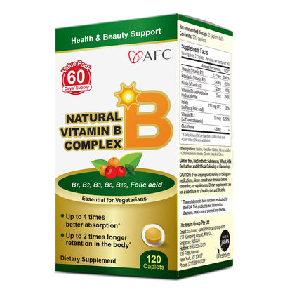 Frasco de complejo de vitamina B natural AFC Japón con glutatión