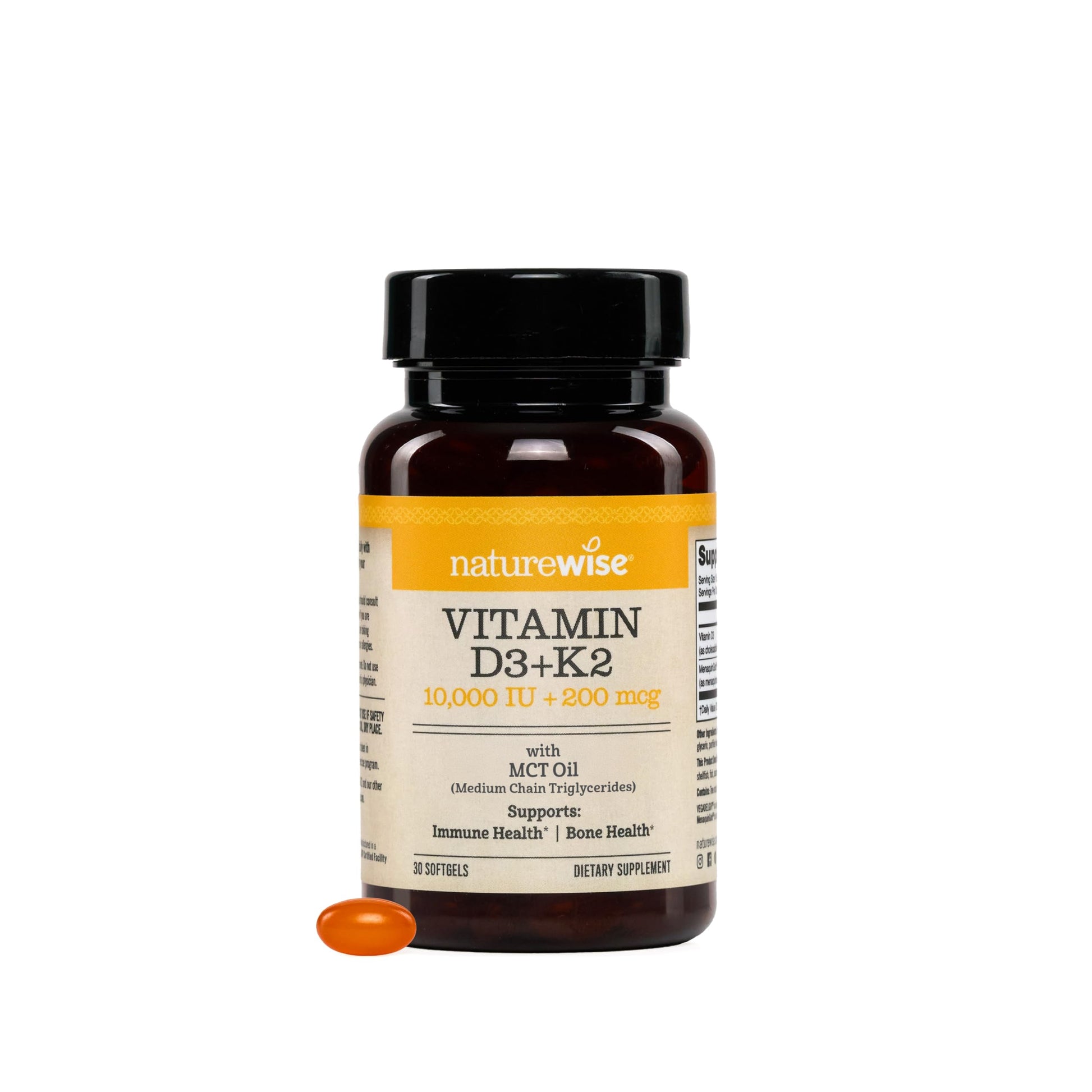 Complejo Vitamina D3 K2 NatureWise cápsulas veganas 30 unidades