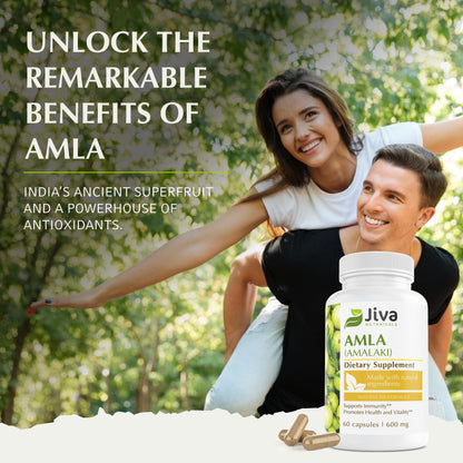Complemento natural Jiva Botanicals amla en cápsulas veganas