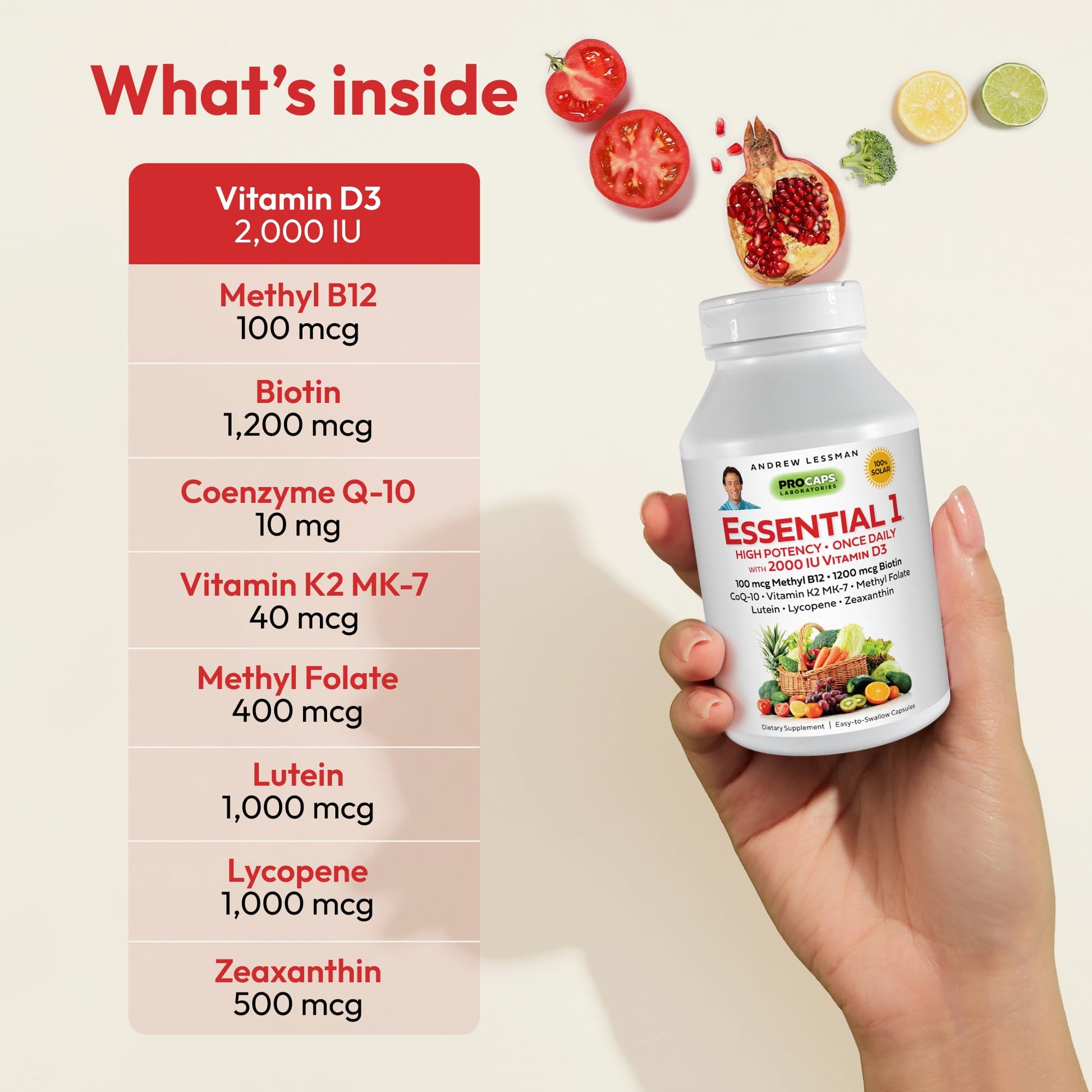 Componentes del multivitamínico Essential-1
