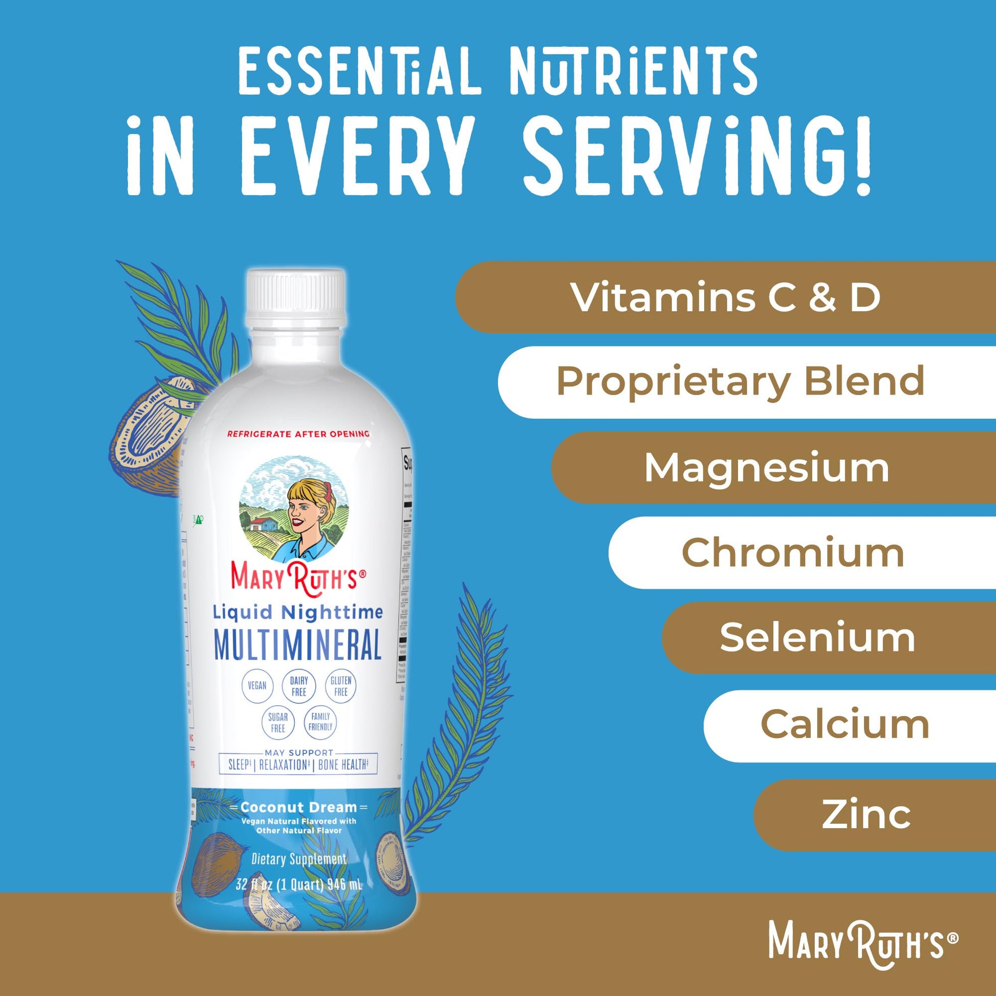 Componentes nutricionales del multimineral nocturno