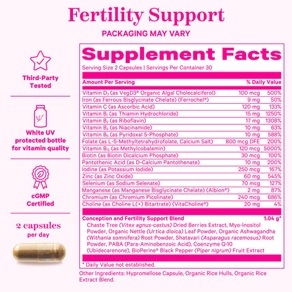 Composición ingredientes suplemento fertilidad Pink Stork mujer