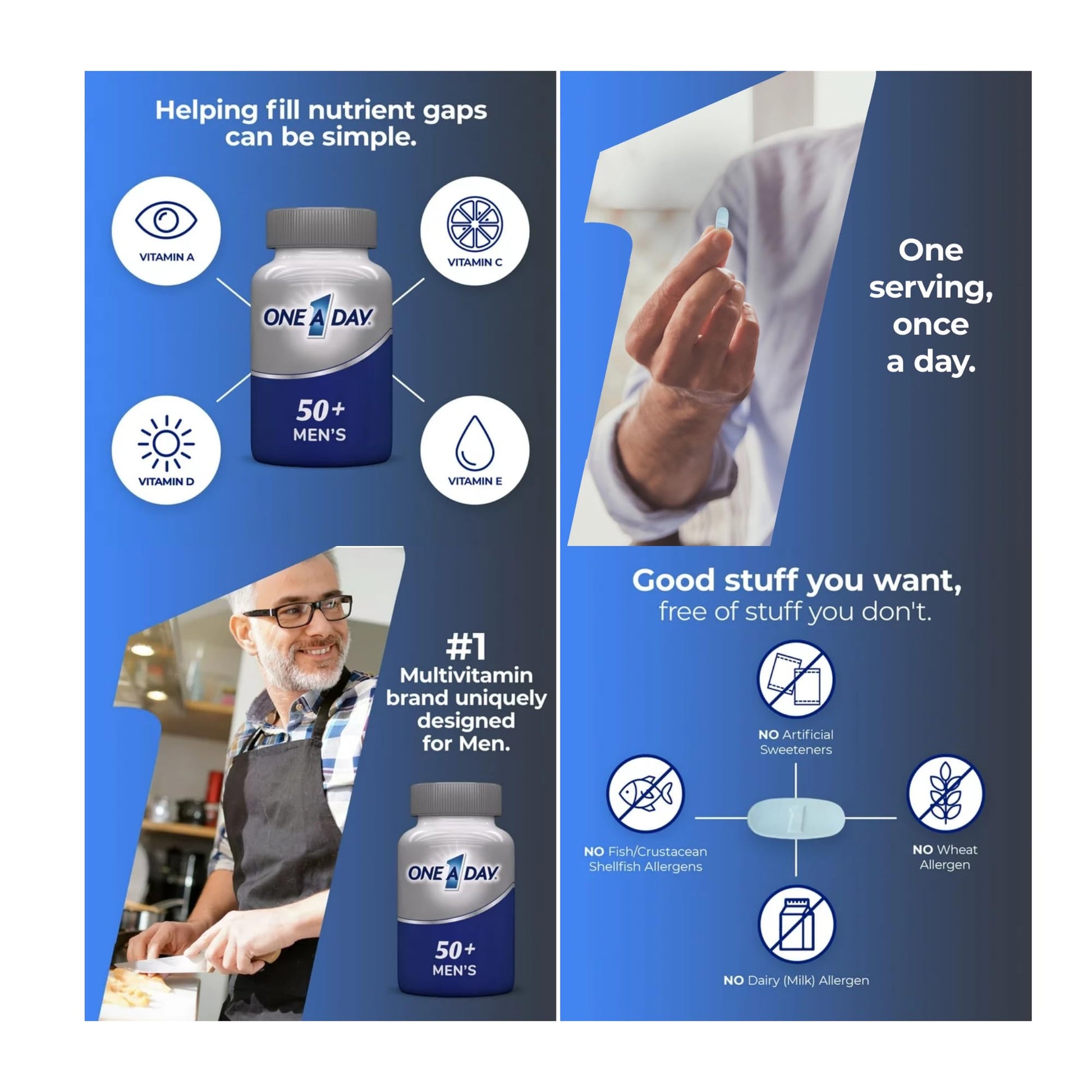 Composición multivitamínico hombres 50