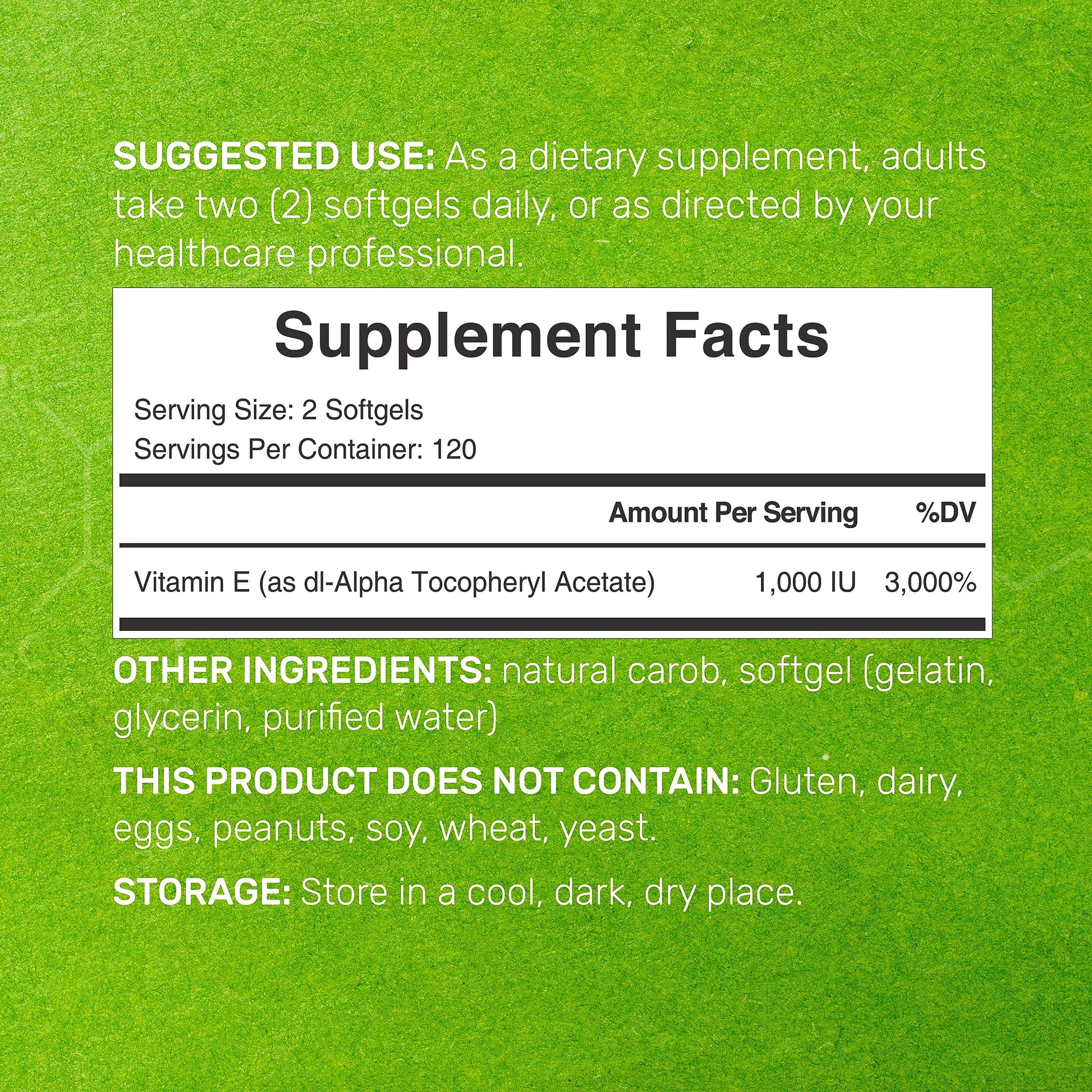 composición nutricional suplemento vitamina e