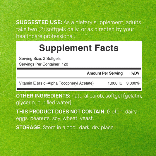 composición nutricional suplemento vitamina e