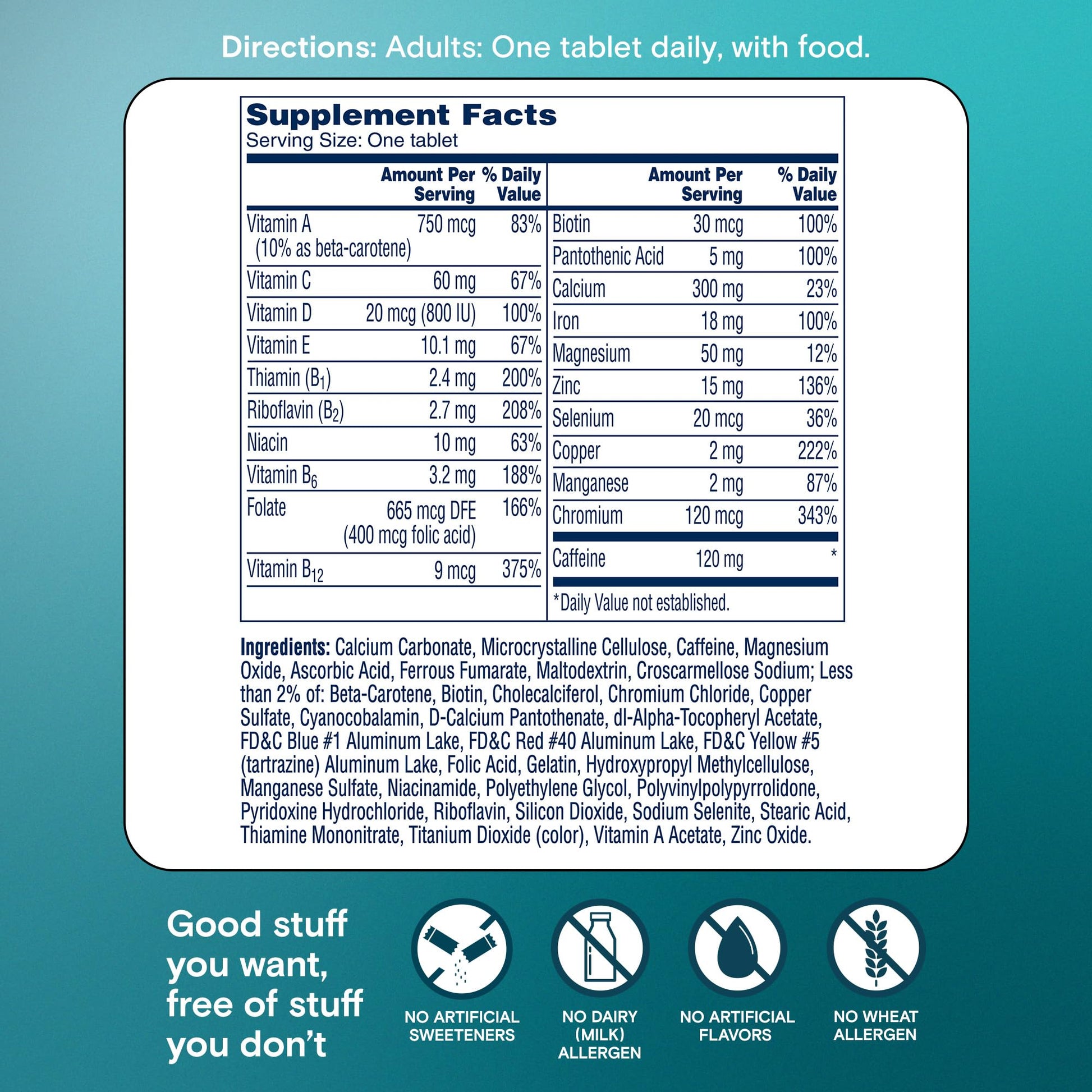 Composición de suplementos en One A Day Mujeres