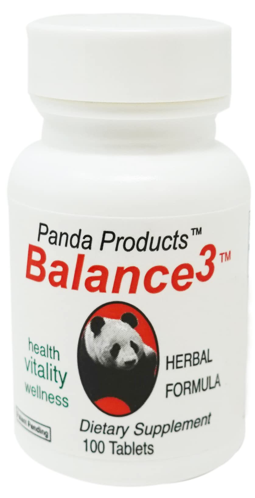 Comprimidos Balance 3 de Panda Products con panda en etiqueta