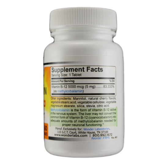 Comprimidos de Methylcobalamina B12 sublinguales.