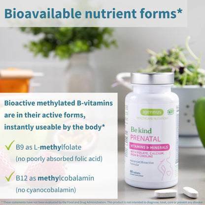 Comprimidos de multivitaminas prenatales Igennus alta absorción