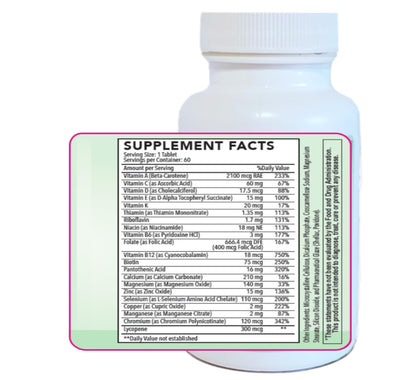 Comprimidos multivitamínicos NatureMak - soporte hombre.