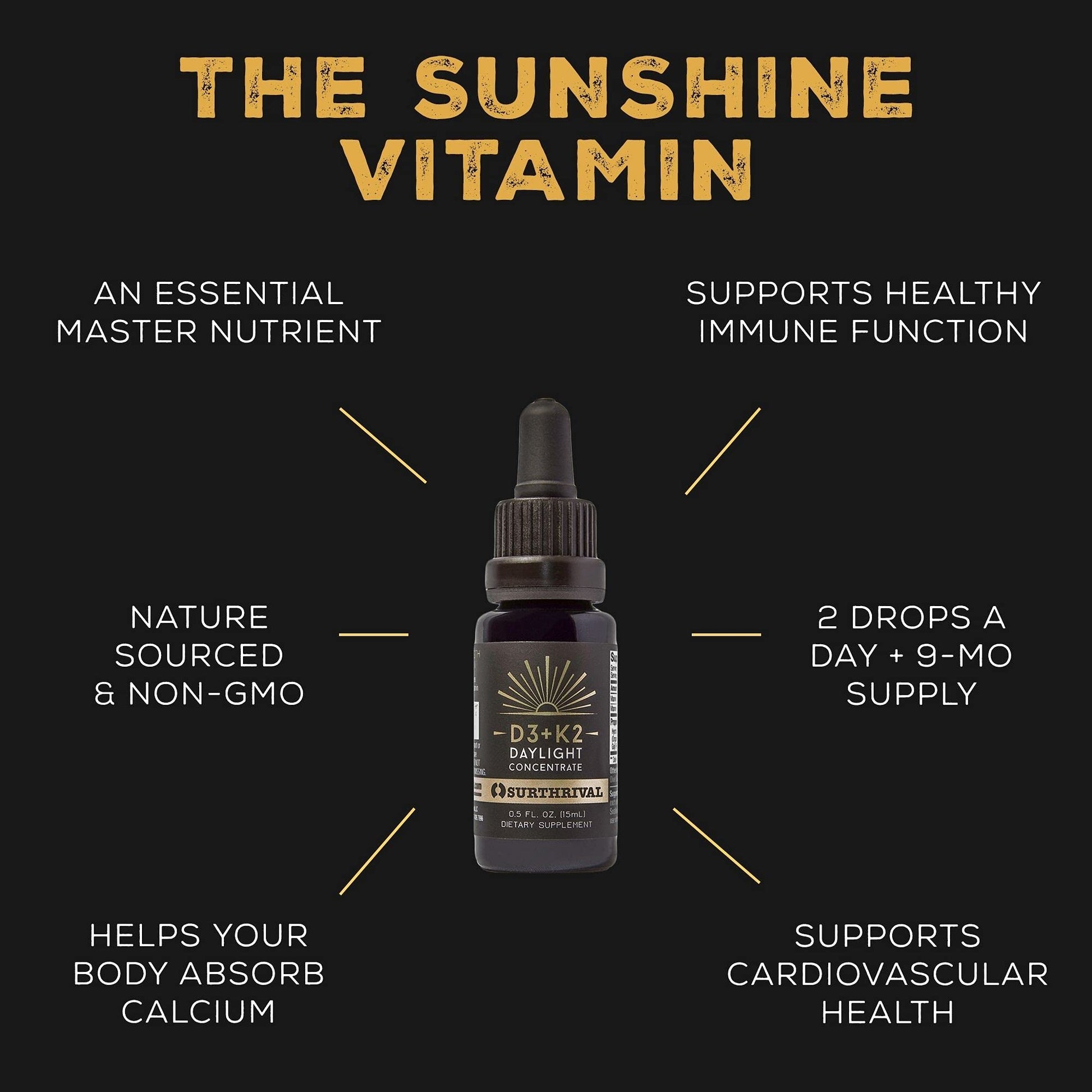 Concentrado Daylight vitamina D3 K2 apoyo inmunitario y óseo