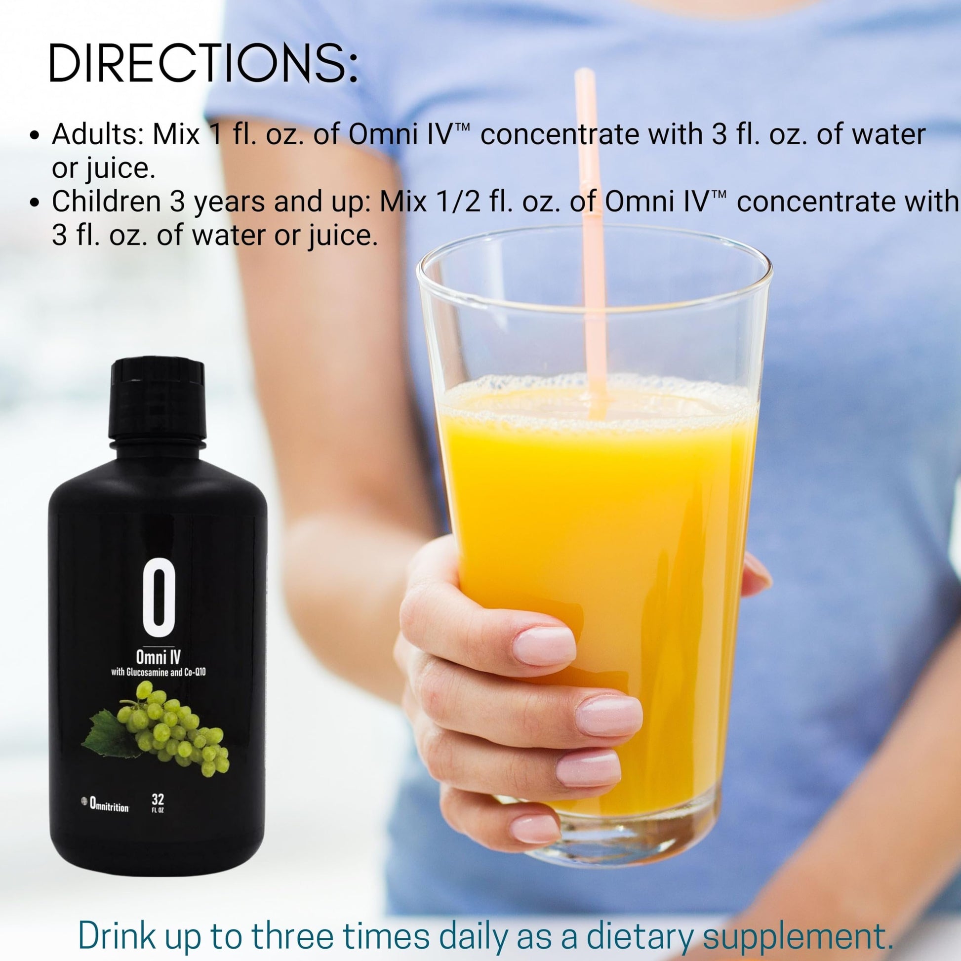 Concentrado líquido Omni IV con glucosamina para salud articular