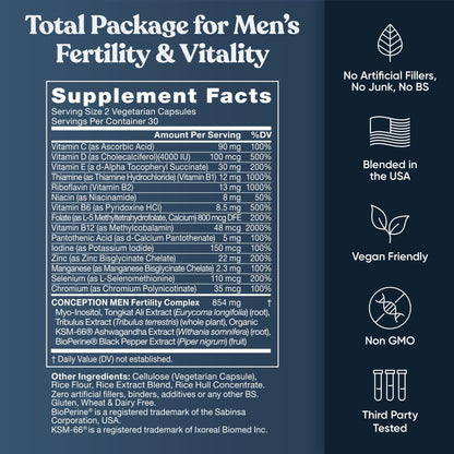 Conception For Him apoyo nutricional para salud reproductiva masculina