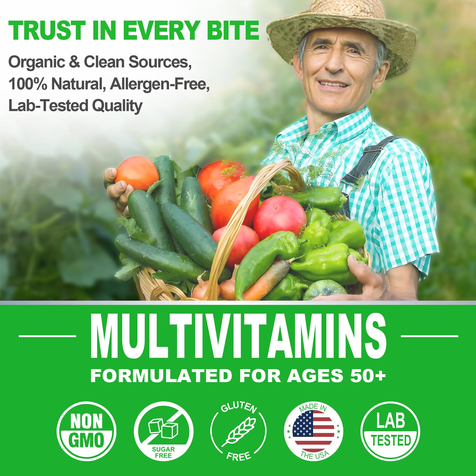 Confianza en cada bocado, gominolas multivitamínicas para salud natural.