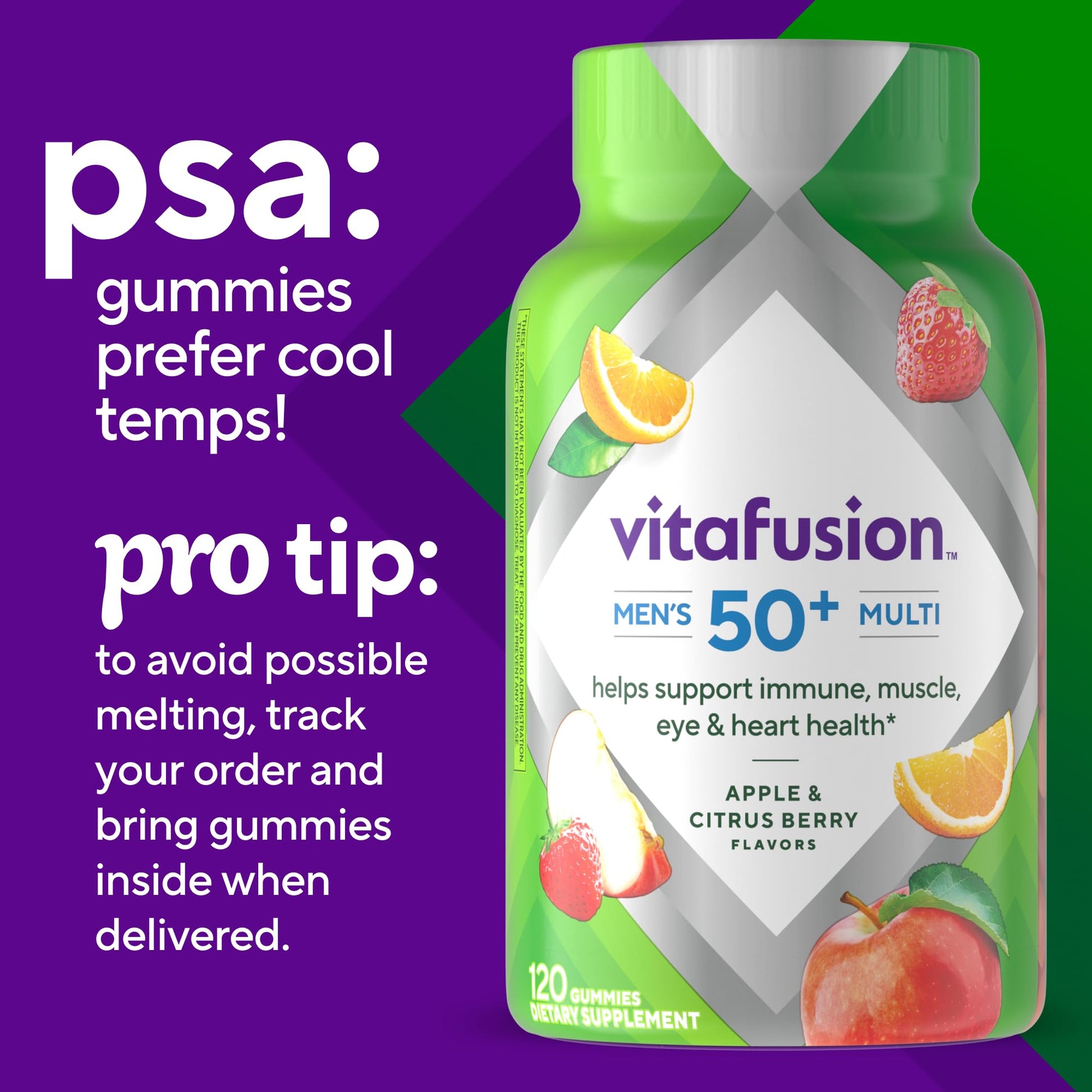 Consejo de evitación de derretimiento para gomitas Vitafusion.