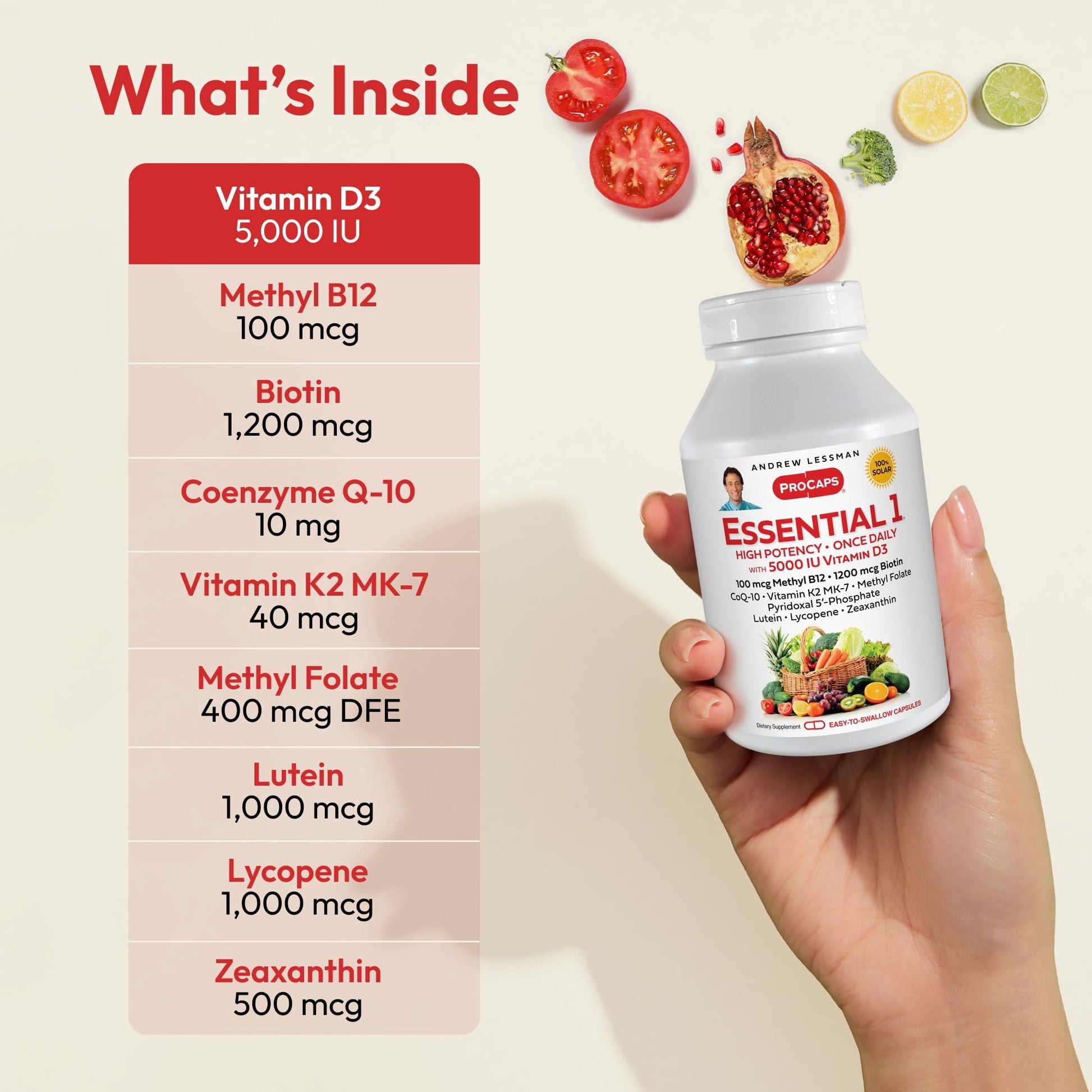 Contenido y beneficios del multivitamínico Essential-1
