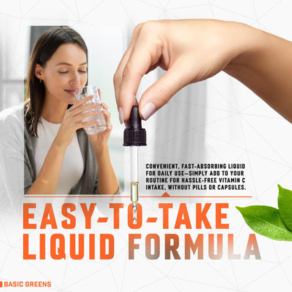 Contenido botella BASIC GREENS Vitamina C líquida