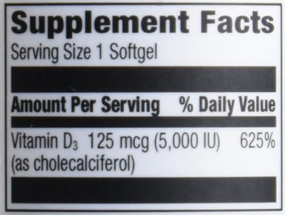 Contenido cápsulas líquidas Vitamina D3 Amazon Elements