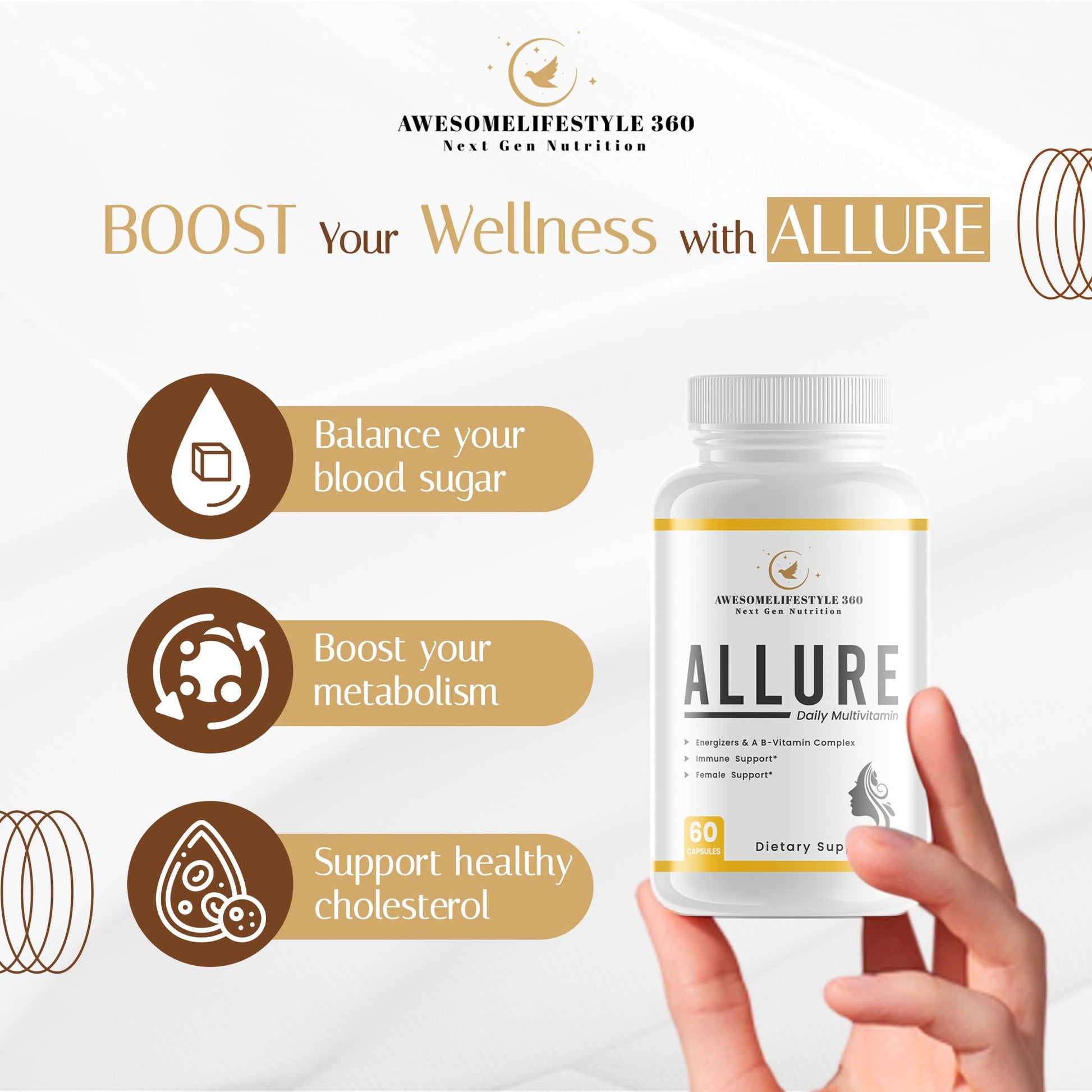 Contenido cápsulas multivitamínicas Awesomelifestyle360 60 unidades