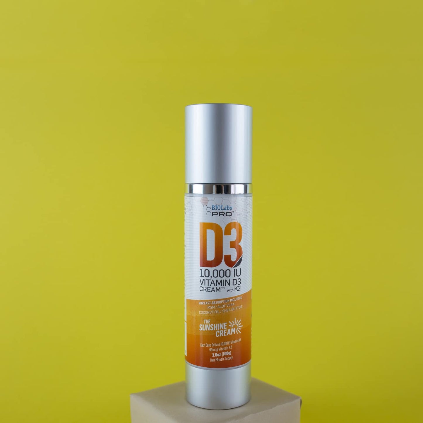 Contenido crema vitamina D3 con alto poder y extractos naturales