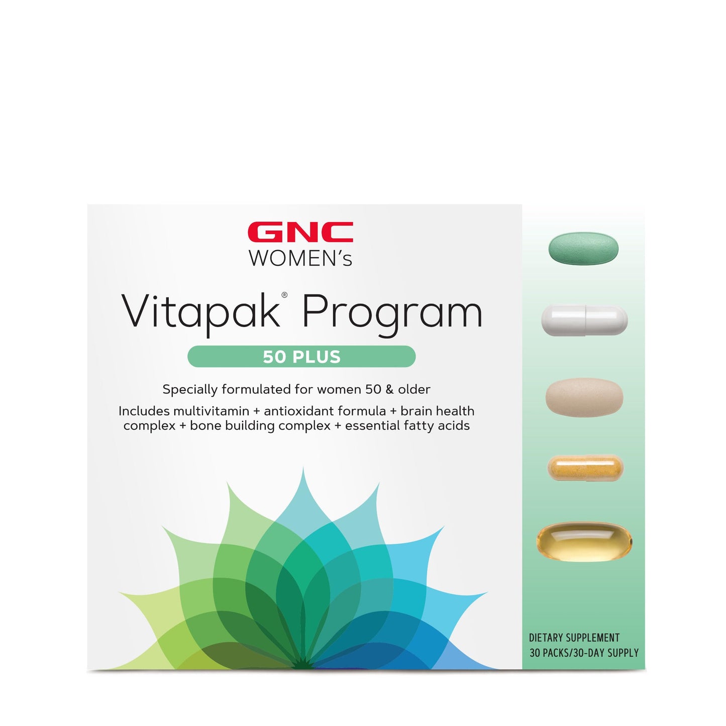 Descripción del contenido de GNC Women's Ultra Mega 50 Plus.