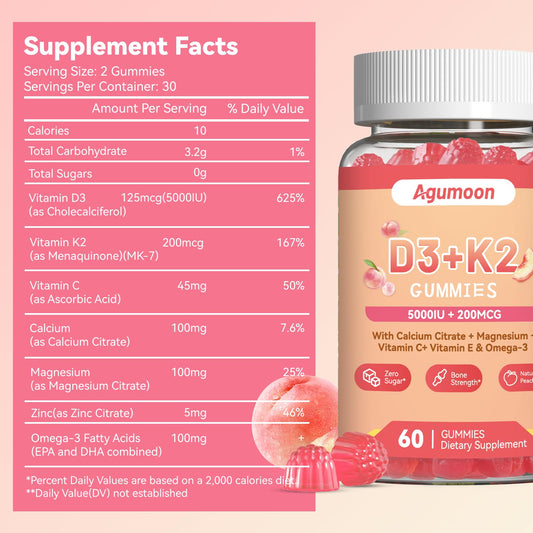 Contenido de gomitas Agumoon para soporte inmunológico y óseo