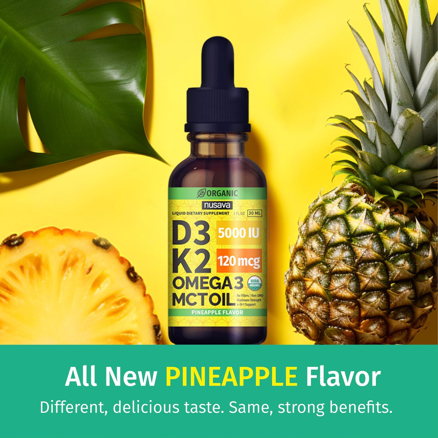 Contenido gotas líquidas NUSAVA Vitamina D3 K2 2 pack