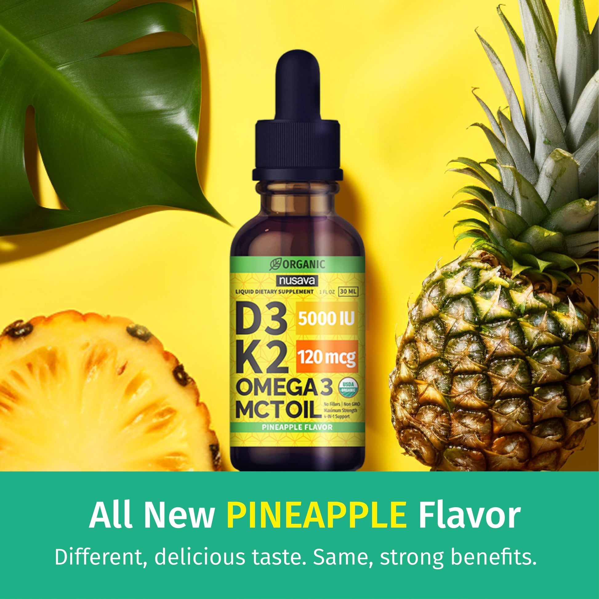 Contenido gotas líquidas NUSAVA Vitamina D3 K2 2 pack