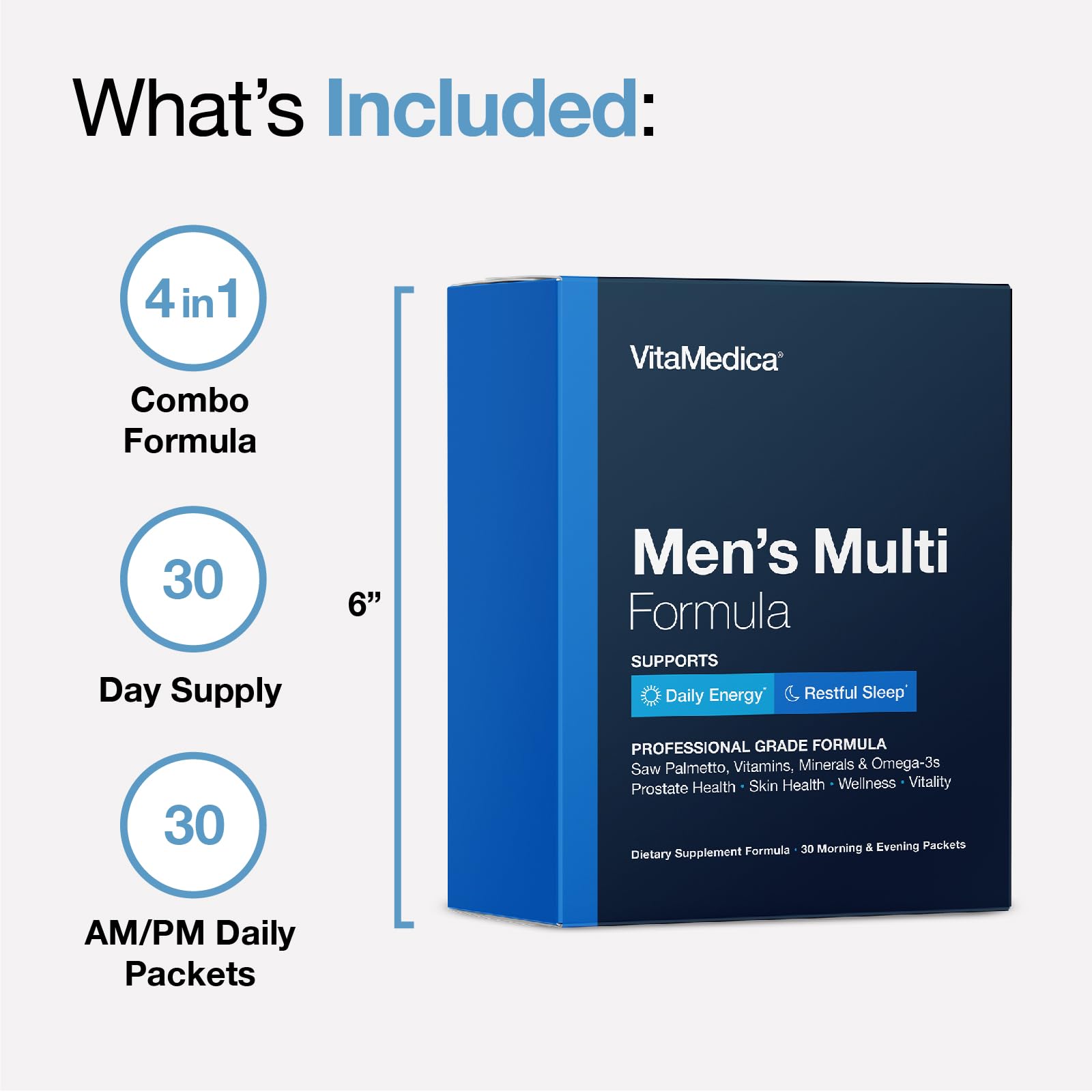 Contenido de multivitaminas VitaMedica para hombres