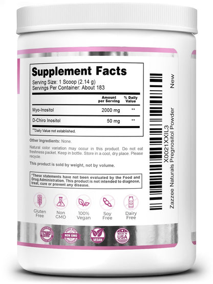 Contenido PREGNOSITOL polvo fertilidad 40-1 natural