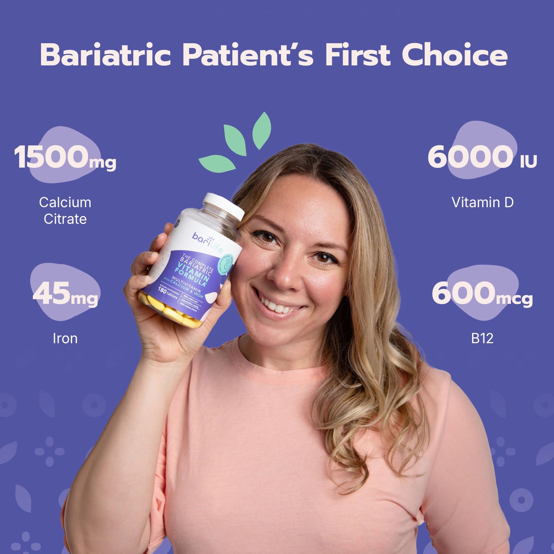 Contenido y presentación de multivitamínico Bari Life 180 tabletas