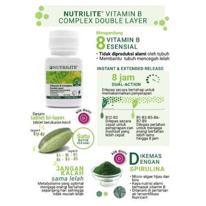 Contenido tabletas vitamina B Nutrilite doble acción