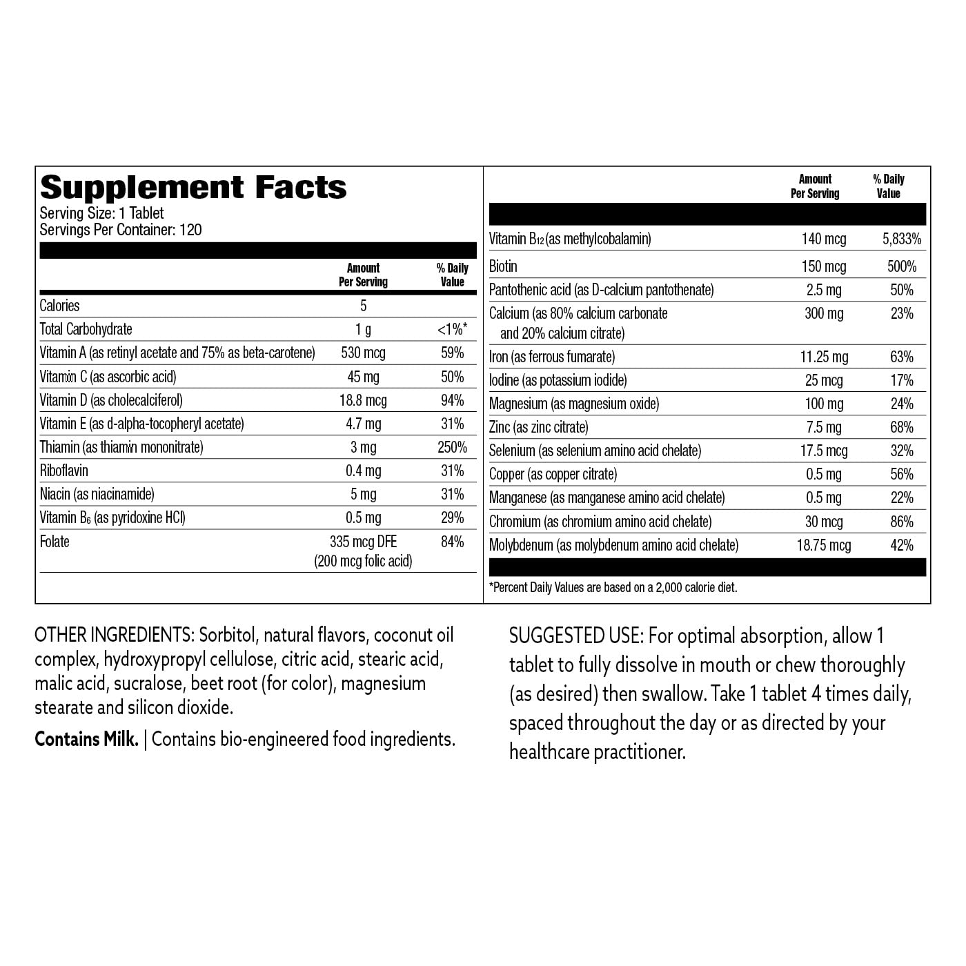 contenido vitaminas y minerales bariatric choice