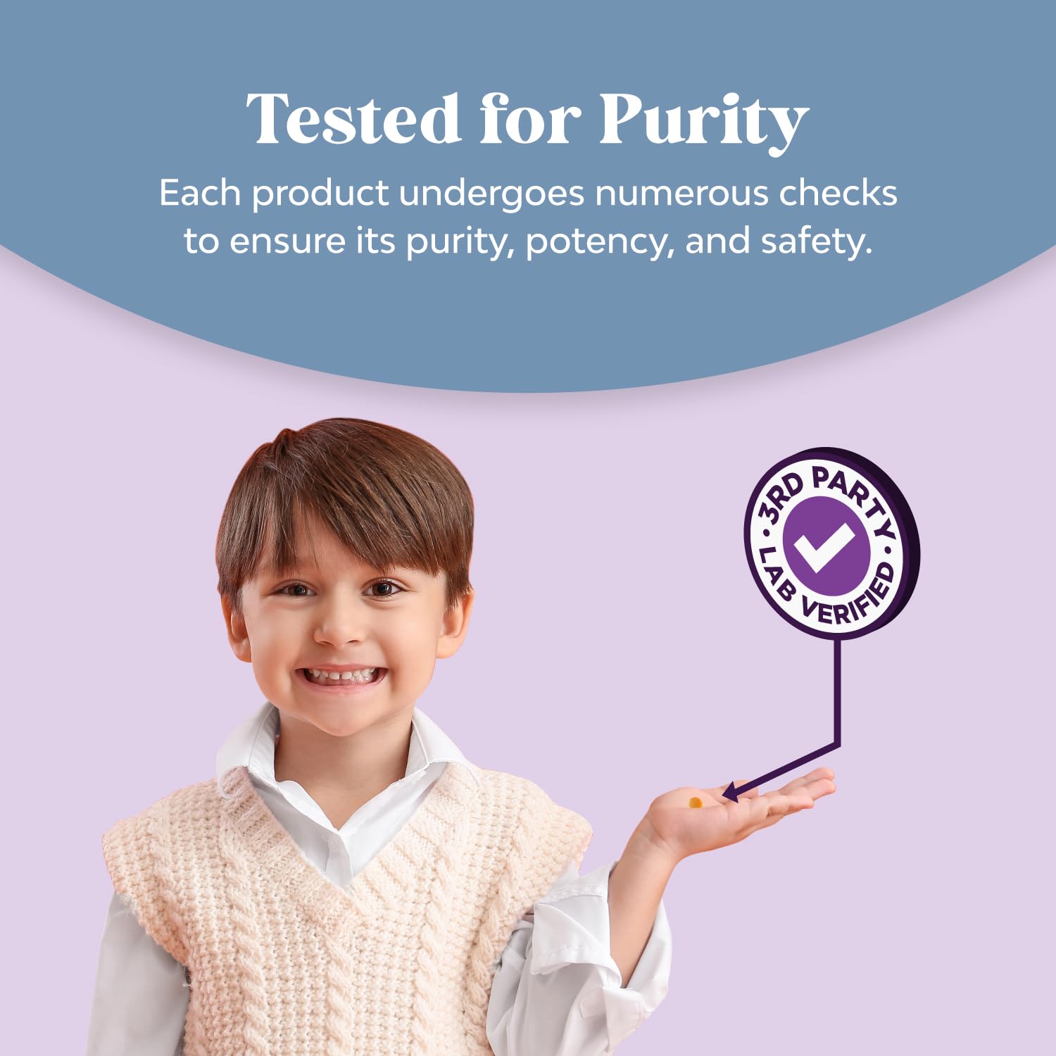 Control de pureza y seguridad de gomitas infantiles.