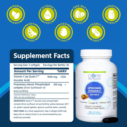 core med science suplemento vitamina c liposomal antioxidante