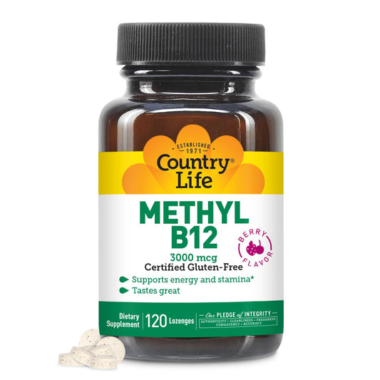 Country Life Metil B-12 3000 mcg suplemento energético vegano