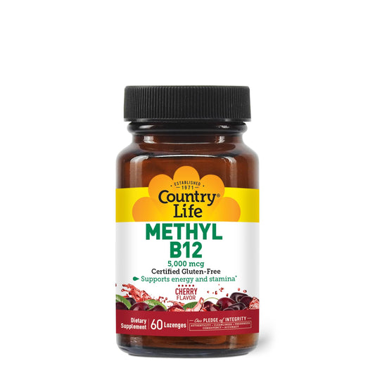 Country Life Metil B12 5000mcg 60 pastillas botella
