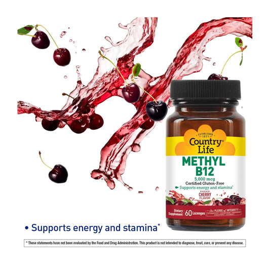 Country Life pastillas masticables metil b12 sin gluten vegano