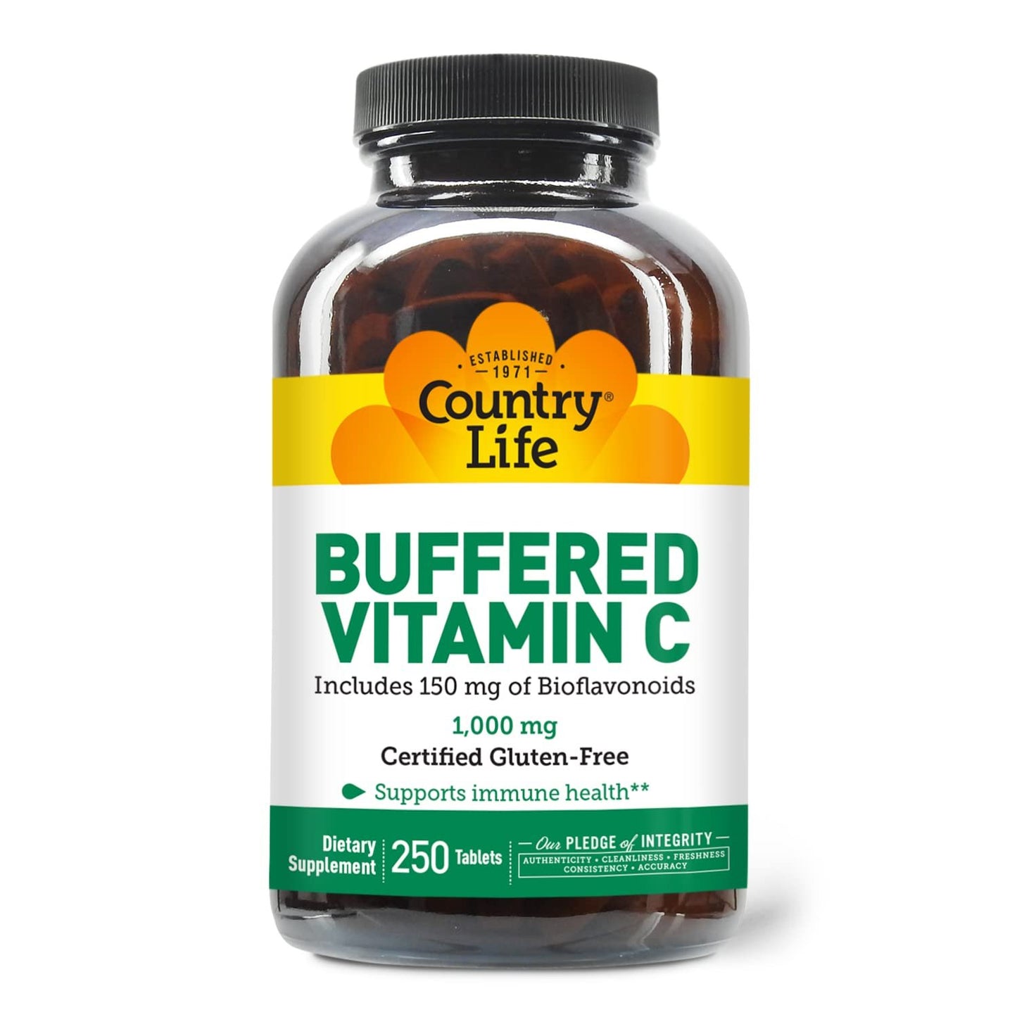 Country Life suplemento vitamina C vegano sin gluten alta potencia