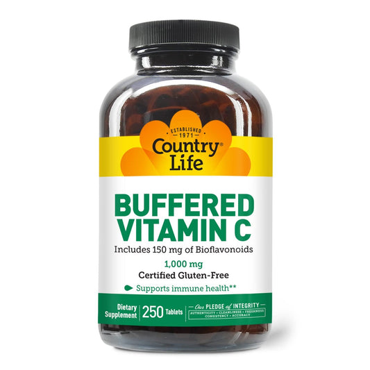 Country Life suplemento vitamina C vegano sin gluten alta potencia