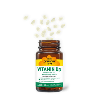 Country Life suplemento vitamina d3 sin rellenos ni toxinas