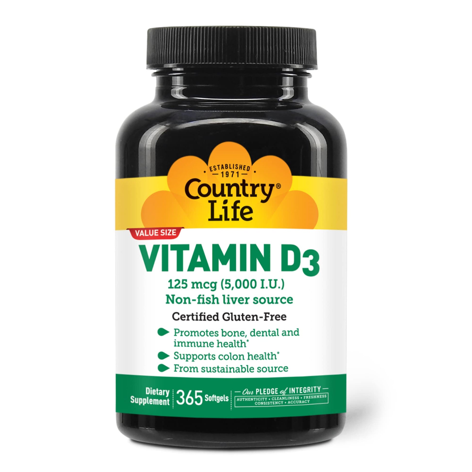 Country Life vitamina d3 sin pescado 365 cápsulas blandas