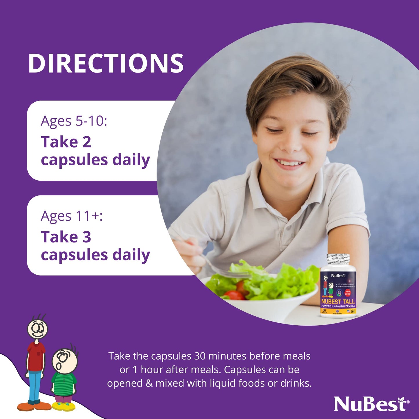 Crecimiento de altura natural con NuBest Tall suplementos