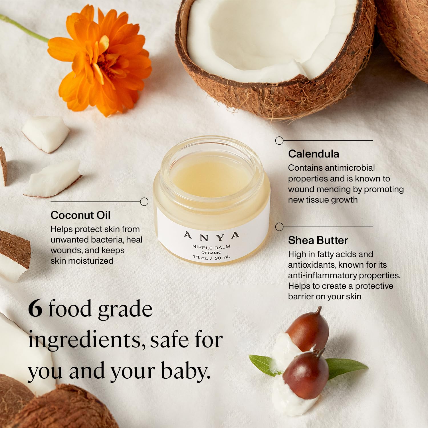Crema bálsamo sensible para pezones y piel seca ANYA