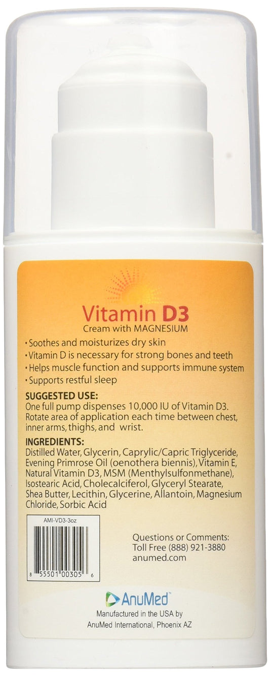Crema tópica ANUMED vitamina d3 frasco lateral