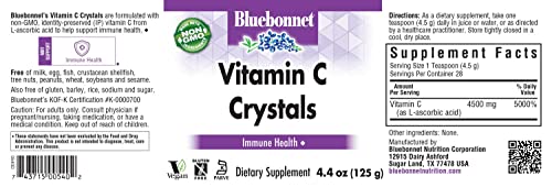 Cristales de vitamina c Bluebonnet sin gluten vegano
